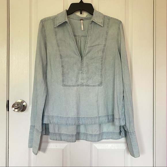 Free People Linen Blend Top - Picture 3 of 14